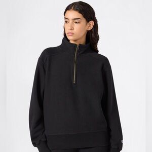 Champion Women's Black Half-Zip Sweatshirt